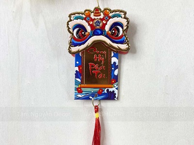 Vòng treo cửa Tết Quạt giấy nhung Đỏ Tết bánh chưng xanh [3 kiểu - Nhẹ] N30cm VTC-T-47